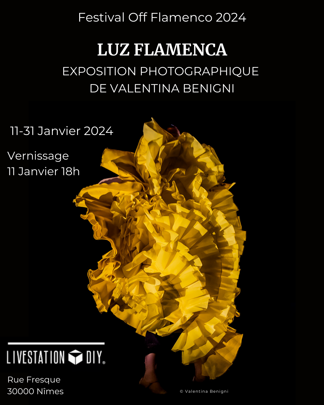Flamenco off 2024 Exposition Luz Flamenca de Valentina Benigni Livestation Nimes